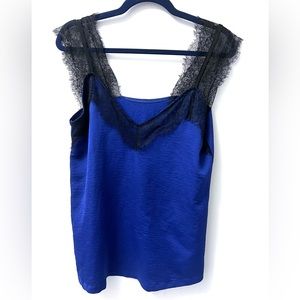 Black lace dark blue shell, size medium